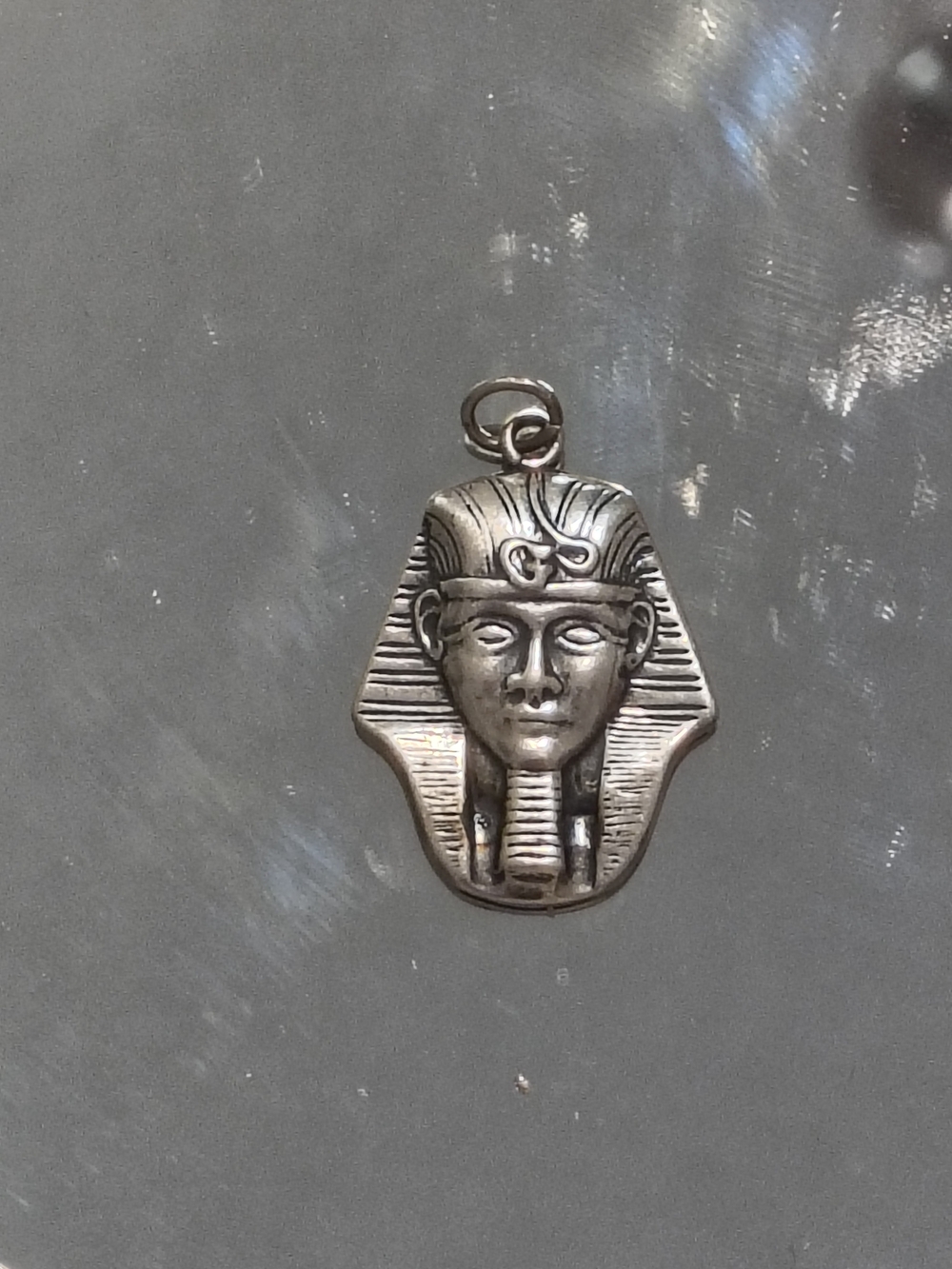 Vintage 925 Sterling Silver King Tut Egyptian Pharaoh Pendant